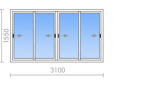 Холодное остекление лоджии 3,1 метр