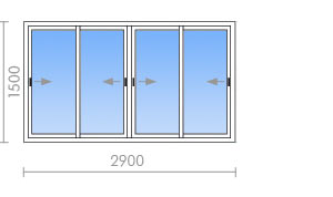 Холодное остекление лоджии 2,9 метра