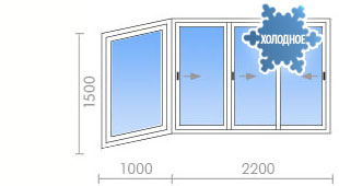 Холодное остекление балкона в П-3